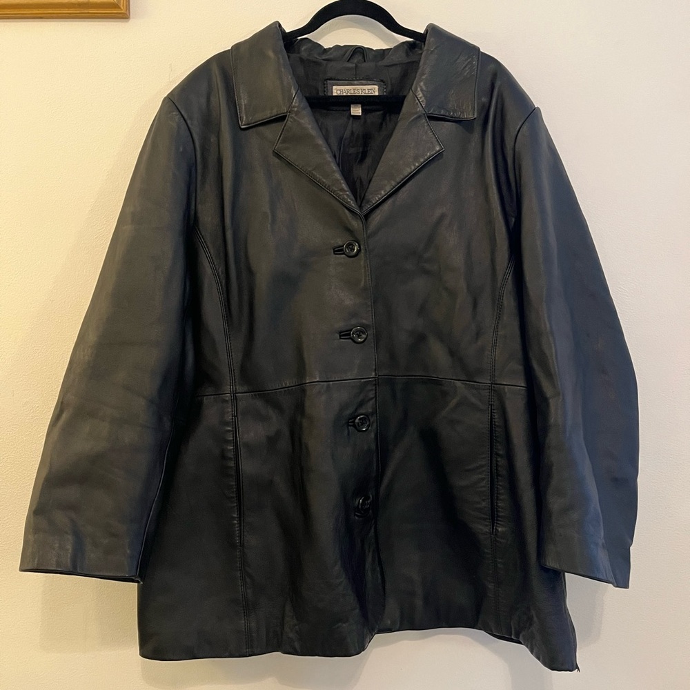 Vintage Leather Blazer Jacket